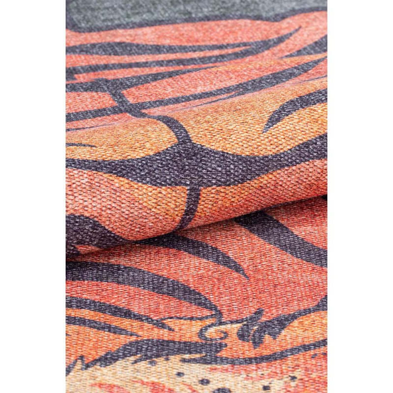 Opus Decorative Woven Base Tiger Pattern Rug in Green, Round 6'10"