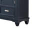 Commode large Zeny, 5 tiroirs, 2 armoires à 2 portes, bois massif bleu ardoise
