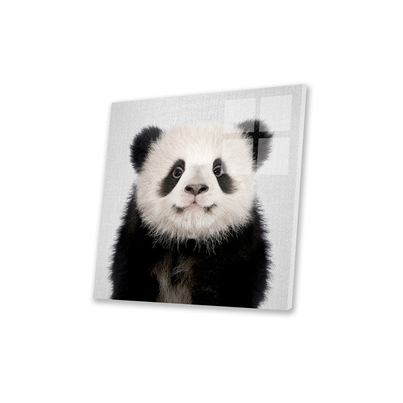Reproduction d'ours panda sur verre acrylique, H 24 po x l 24 po x P 0,25 po
