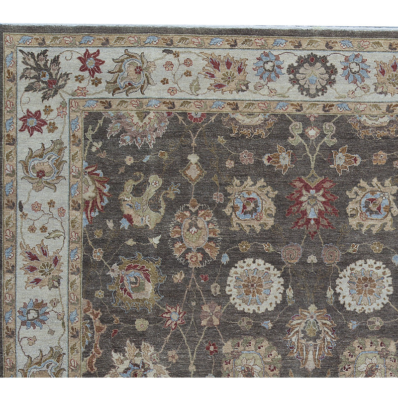 Hand-Knotted High-Quality Brown and Ivory Area Rug