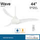 44" 3 - Blade LED Propeller Ceiling Fan with Remote Control and Light Kit Included