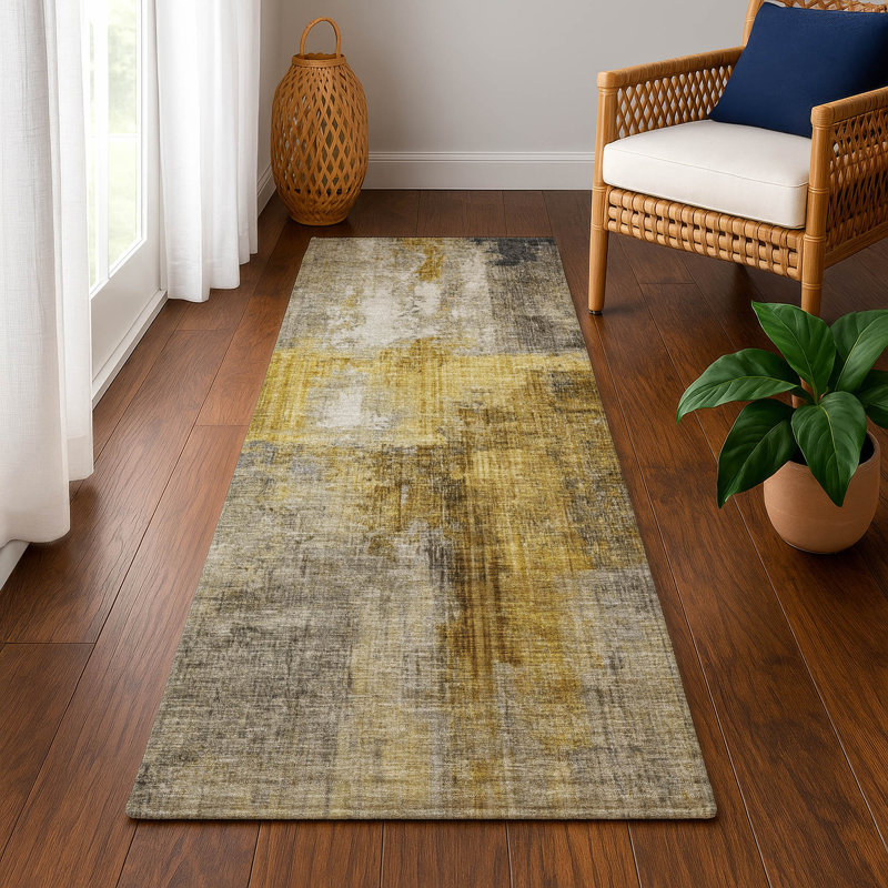 Premium Machine Washable Bucz AMF1759 Modern Rug, Runner 2'3" x 7'6"