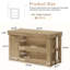 Îlot de cuisine avec armoire de rangement pour poubelles, grande table de préparation de 55 pouces avec tablette à 2 niveaux