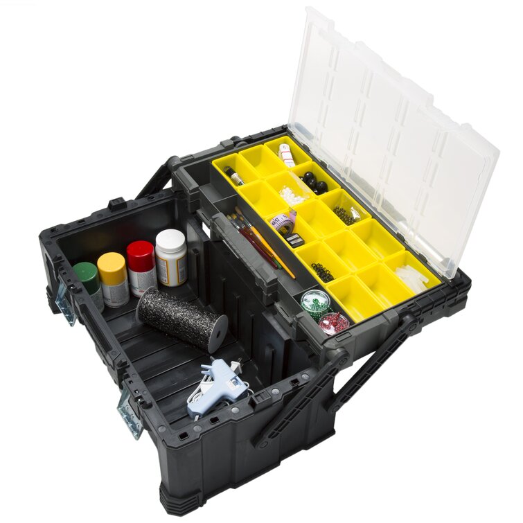 Stalwart Tool Box - Rugged Toolbox with Trays, Compartments - Tools, Parts,  Tackle