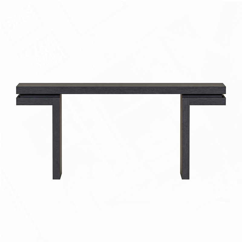 66"L Farmhouse Console Table, Black