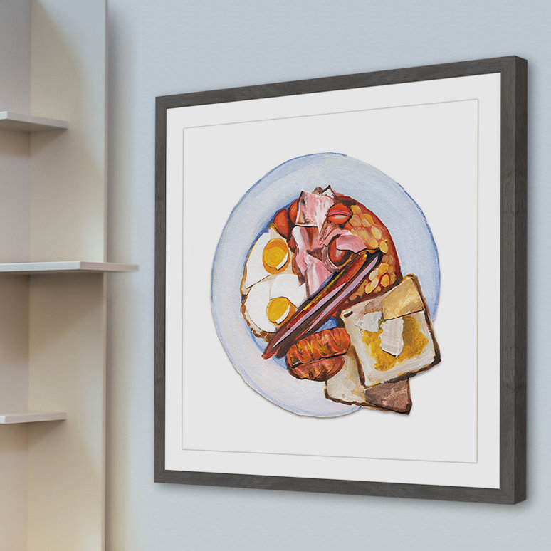 « sunday brekky », reproduction d’art encadrée, H 12 po x l 12 po x P 1,5 po