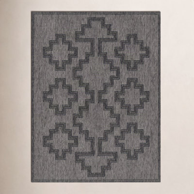 Ava Charcoal Moroccan Outdoor Rug