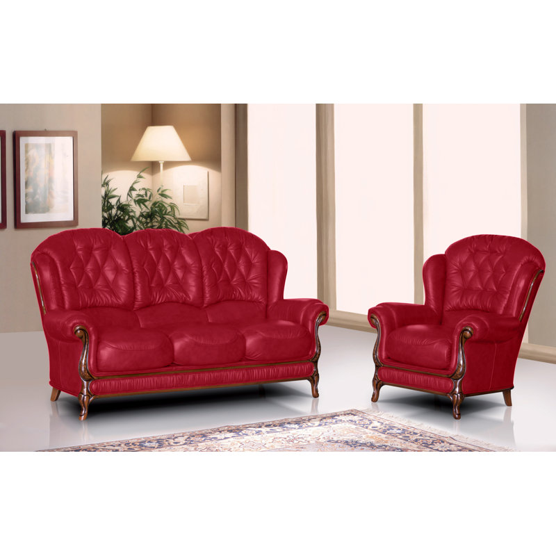 Breedlove 2 - Piece Faux Leather Living Room Set, Bordeaux