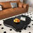 39.37" L Cloud-Shaped Coffee Table, 27.56" W Black Irregular Center Table with 3 Thick Legs for Living Room
