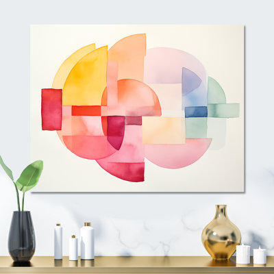 Pastel Color Geometric Ink Collage III - Geometric Metal Wall Art MT137600