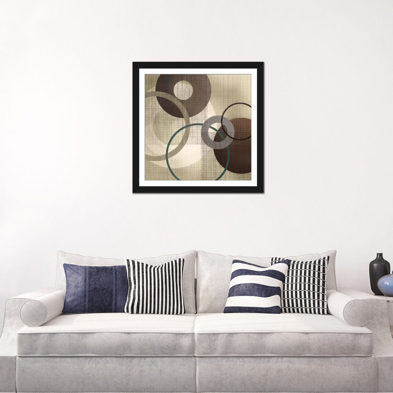 «Hoops 'N' Loops I», reproduction d'impression sur toile tendue, Papier avec cadre noir, Blanc, H 24 po x l 24 po x P 1 po