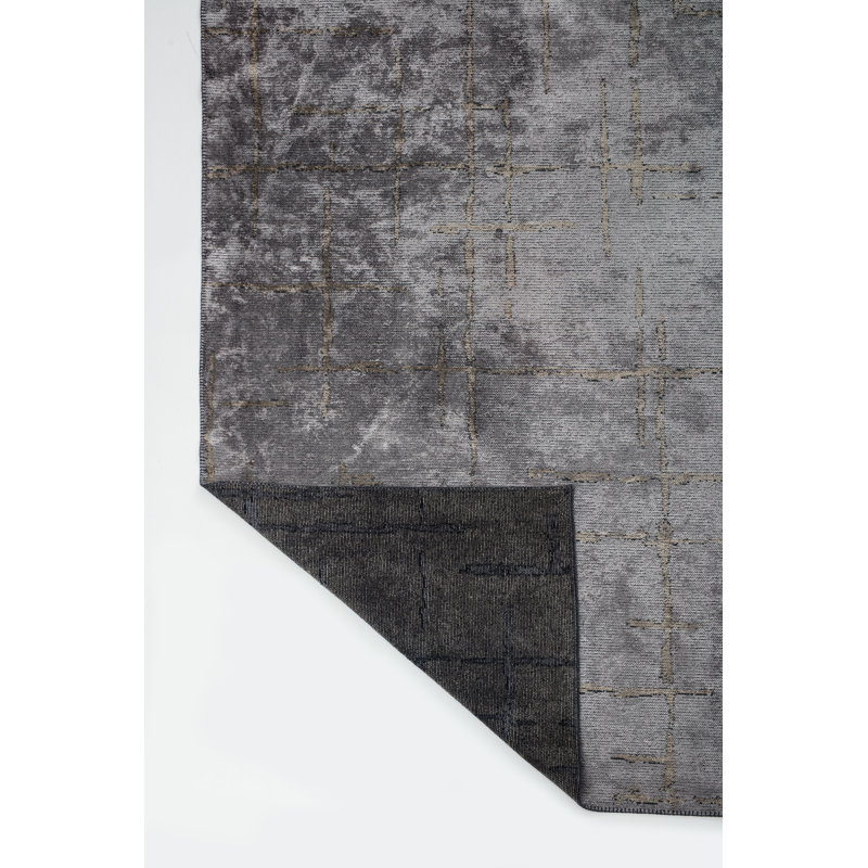 Rapture Beige Gray Geometric Luxury Area Rug, Rectangle 7'10" x 9'10"