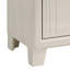 Commode haute à 4 tiroirs Charie, pieds effilés, bois blanc Charie