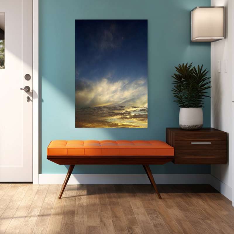 Art contemporain contemporain au coucher du soleil, H 48 po x l 32 po