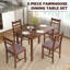 Ensemble de salle à manger 5 pièces en bois massif pour 4 personnes, table de cuisine de style campagnard avec chaises rembourrées pour petits espaces, salle à manger, coin repas