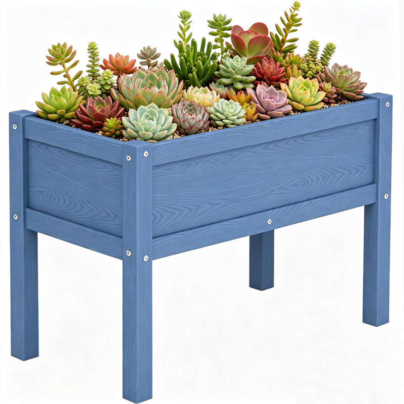 Elevated Planter Raised Garden Bed Weatherproof, Navy