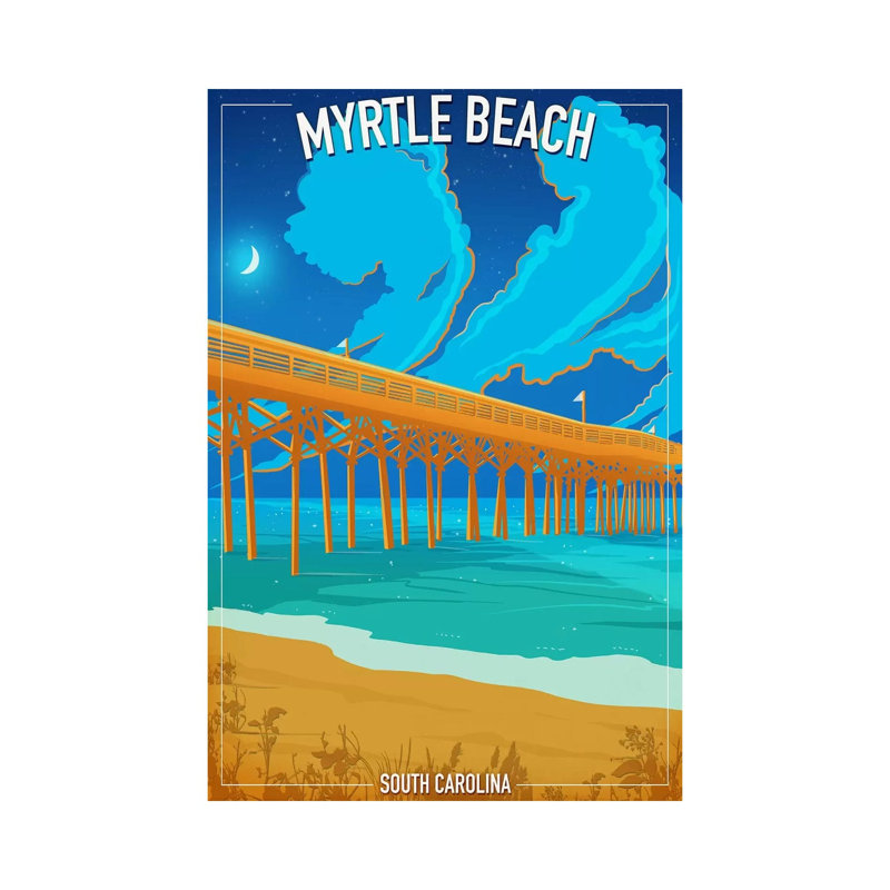 Myrtle Beach by Old Red Truck - Wrapped Canvas Gallery-Wrapped Canvas Giclée, 20.32 cm H x 30.48 cm W