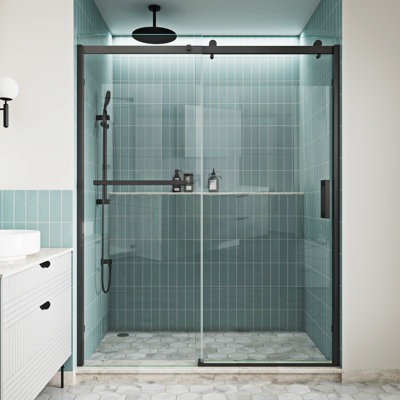 8" Square Corner Shower Door Handle - Double Sided Stainless Steel Pull Plate for 1/4" to 1/2" Thick Glass