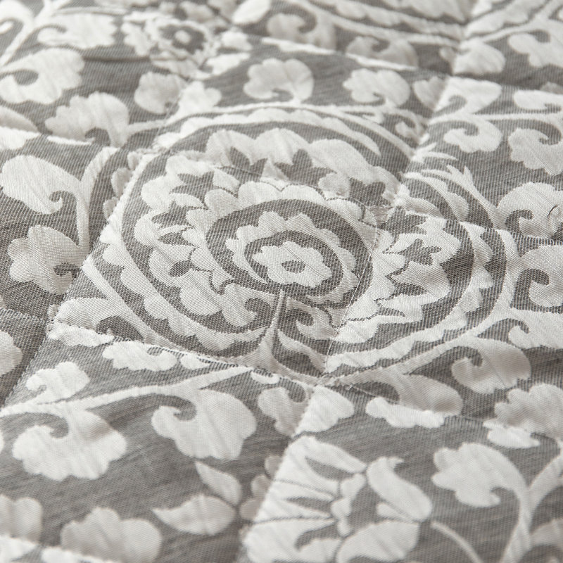 Abhipsa Luxury Jacquard Bedspread Sets, Single Bedspread - 1 Sham, Grey