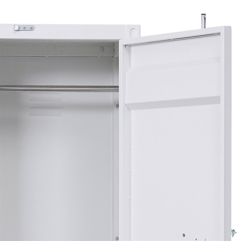 Garde-robe avec serrure de contenant pleine longueur, Blanc