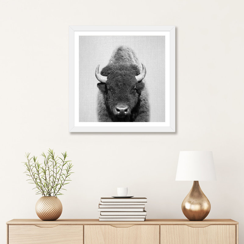 «Buffalo», reproduction d'art, H 16 po x l 16 po x p 1 po, Papier blanc