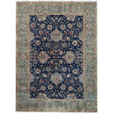 Sona Wool Oriental Area Rug in Navy/Green