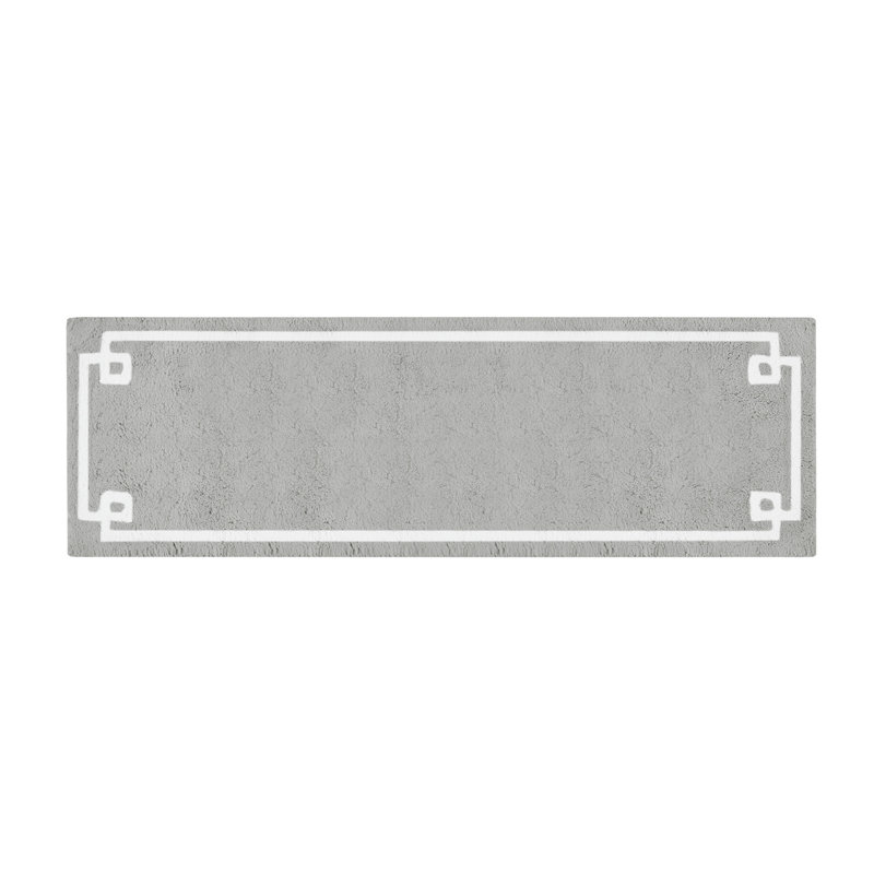 Evan 24" x 72" Grey Cotton Tufted Bath Rug