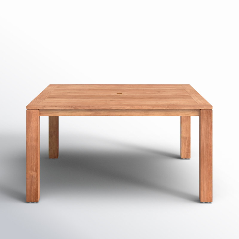 Classic Outdoor Square Teak Dining Table, 30.75" H x 60" L x 60" W