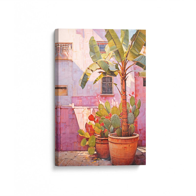 Cactus Court Glow II, H 18 po x l 12 po, Toile tendue, Ne s’applique pas