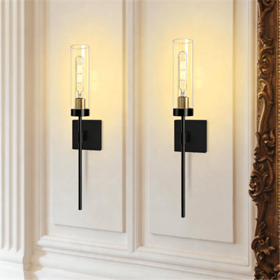 2-Pack Battery Operated Wall Sconce With Remote Control, Dimmable Wireless Wall Light For Bedroom Living Room  Hallway