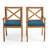 PERLA DINING CHAIR,2PCS With 2 Blue Cushions,For Backyard, Poolside, Garden
