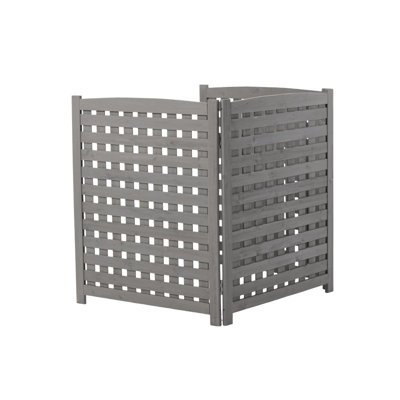 3-Panel Outdoor Air Conditioner Fence Screen, Outside Wood Privacy Fence, 32" W X 38" H
