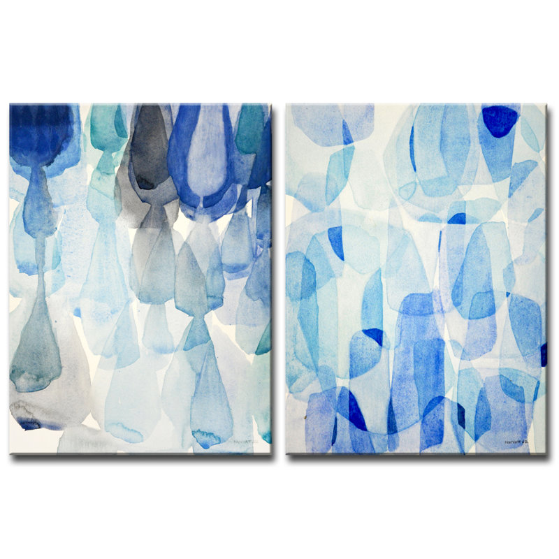 «Down Pour and Heavy Rain» par Norman Wyatt Jr., ensemble de 2 reproductions sur toiles tendues, H 16 po x l 24 po x P 1,5 po