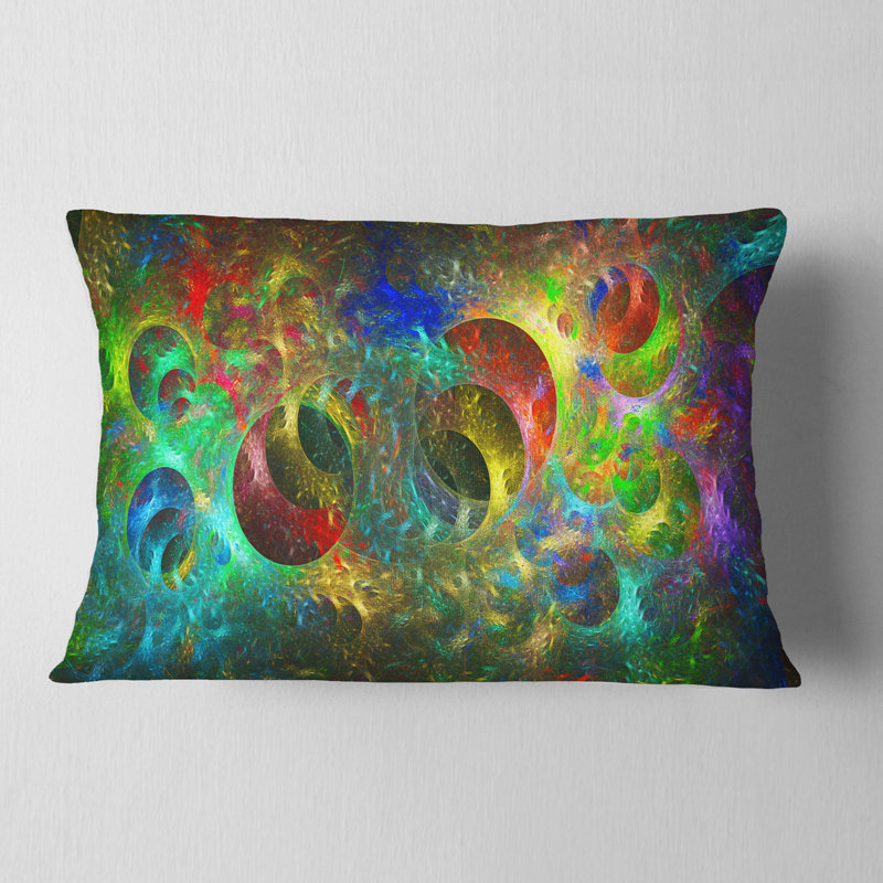 Cercles lumineux multicolores - coussin imprimé abstrait