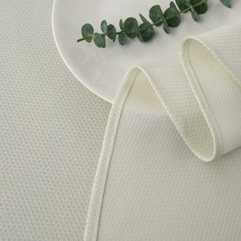 Grace Polyester Round Tablecloth, 72" L x 72" W, Ivory