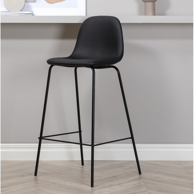 Santos Upholstered Counter Stool, Black