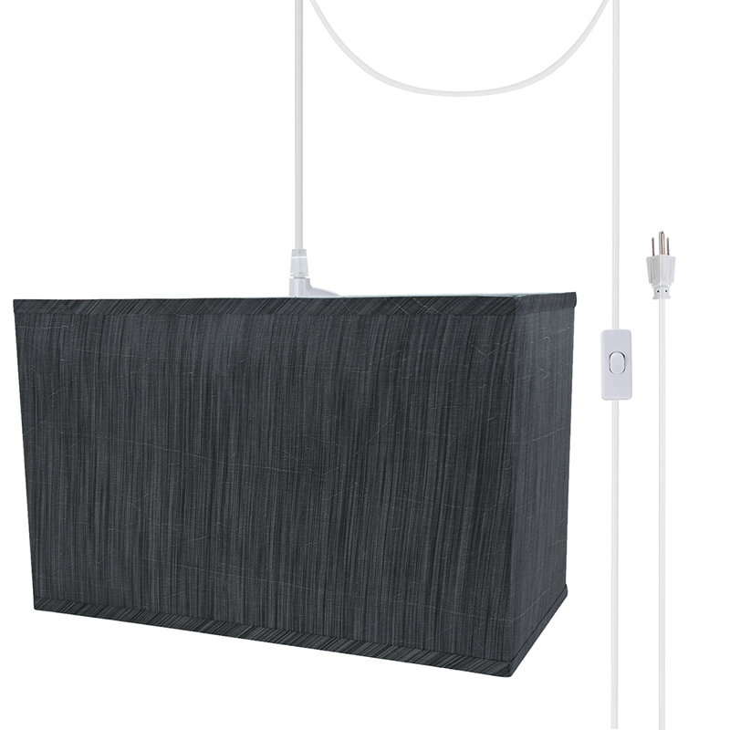 Luminaire carré/rectangulaire simple 1 lumières Ber, Gris / Noir