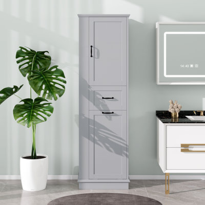 Tall Storage Cabinet, With Tilt-Out Compartment & Drawer, Adjustable Shelves, Ideal For Kitchen, Pantry, Bathroom Storage