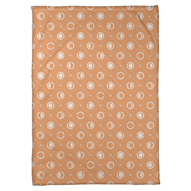 Couverture polaire moon phases, l 60 po x L 80 po, Orange vif