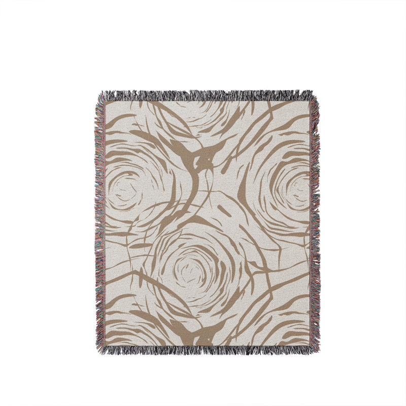 Jeté rose en coton Rose, 50 x 70, Beige