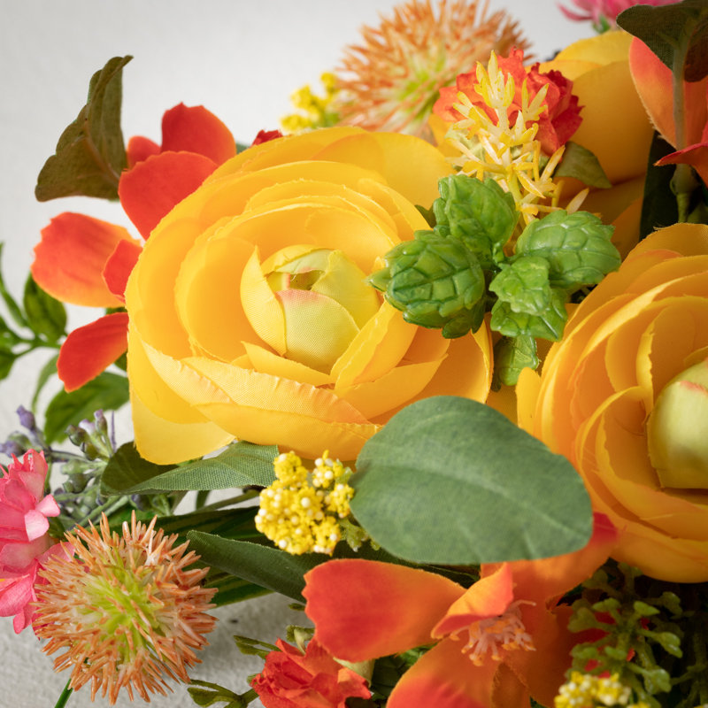 Mini couronne de floraison artificielle McPeak, 9.5"
