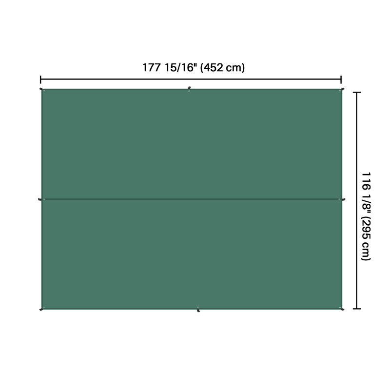 Camping Tent Tarp Hammock Rain Fly Waterproof, Green, 0.1"H x 156.9"W x 116.1"D
