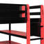 Lit mezzanine double en bois rouge avec bureau, rangement latéral et, pour un espace de jeu aristocratique, un espace bien équipé-130093348-130093346