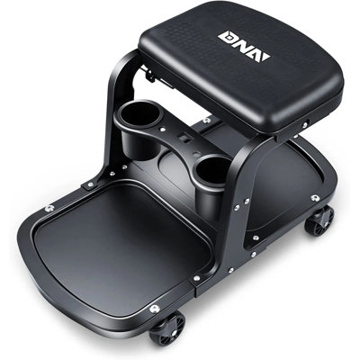 Garage/Shop Rolling Stool 5 Rollers Heavy Duty Creeper Seat with Towel Rack Tool Rack Storage