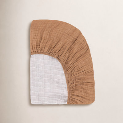 Burnt Sienna Muslin Crib Sheet