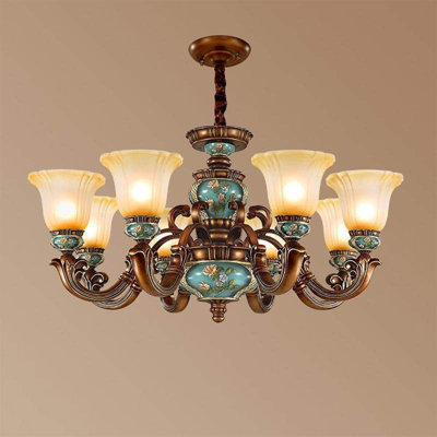 Lustre rétro de style campagnard européen avec accents floraux