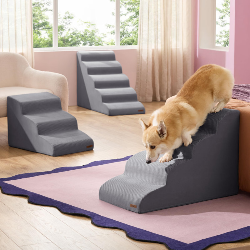 Escalier pour chien Lesure Cozy Bed and Couch, Petit (H 15,7 po x l 15,7 po x P 22,5 po), Gris