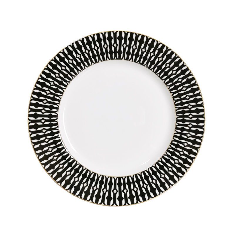 Service de table 57 pièces noir et blanc Lorren Home Trends
