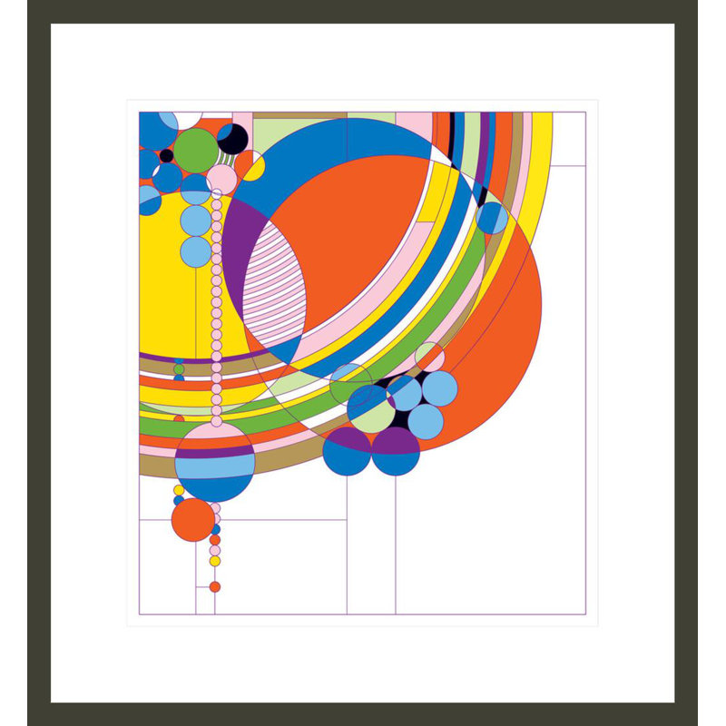 «March Ballons» par Frank Lloyd Wright - reproduction d'art encadrée, H 19,23 po x l 17,75 po