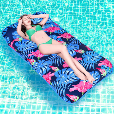 Pool Floats Adult, 74'' X 37'' Oversized Inflatable Pool Floats Tanning Pool with Headrest -  Utibia, LSVFK1